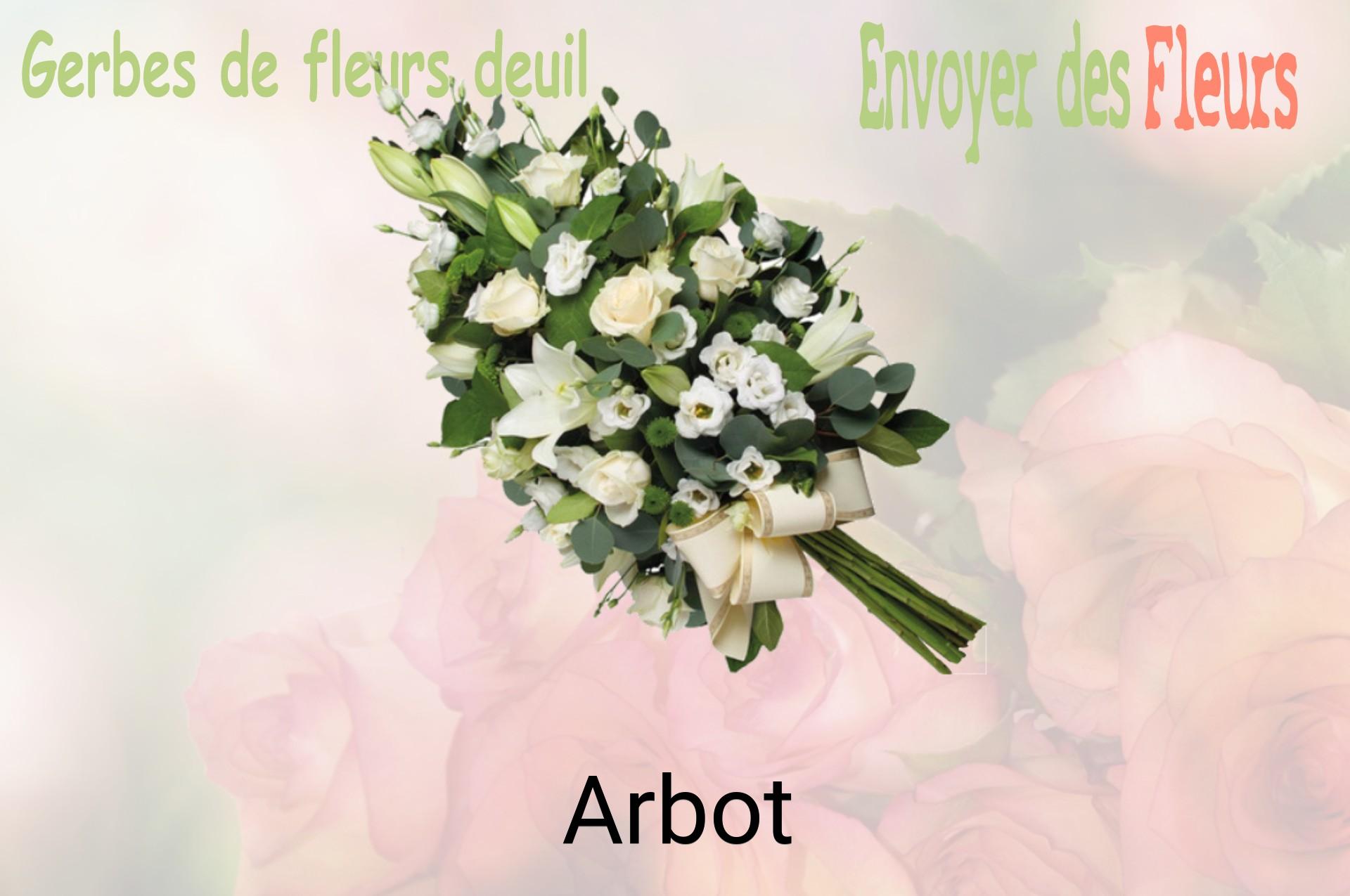 Gerbe de fleurs de deuil livrée à Arbot